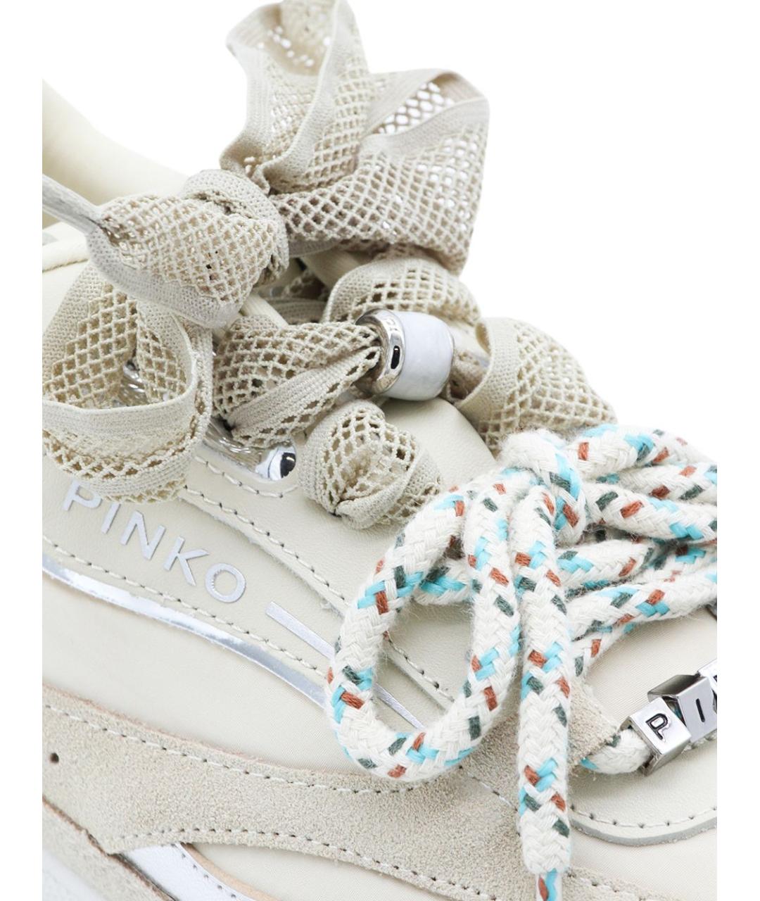 PINKO Серые кожаные кроссовки, фото 2