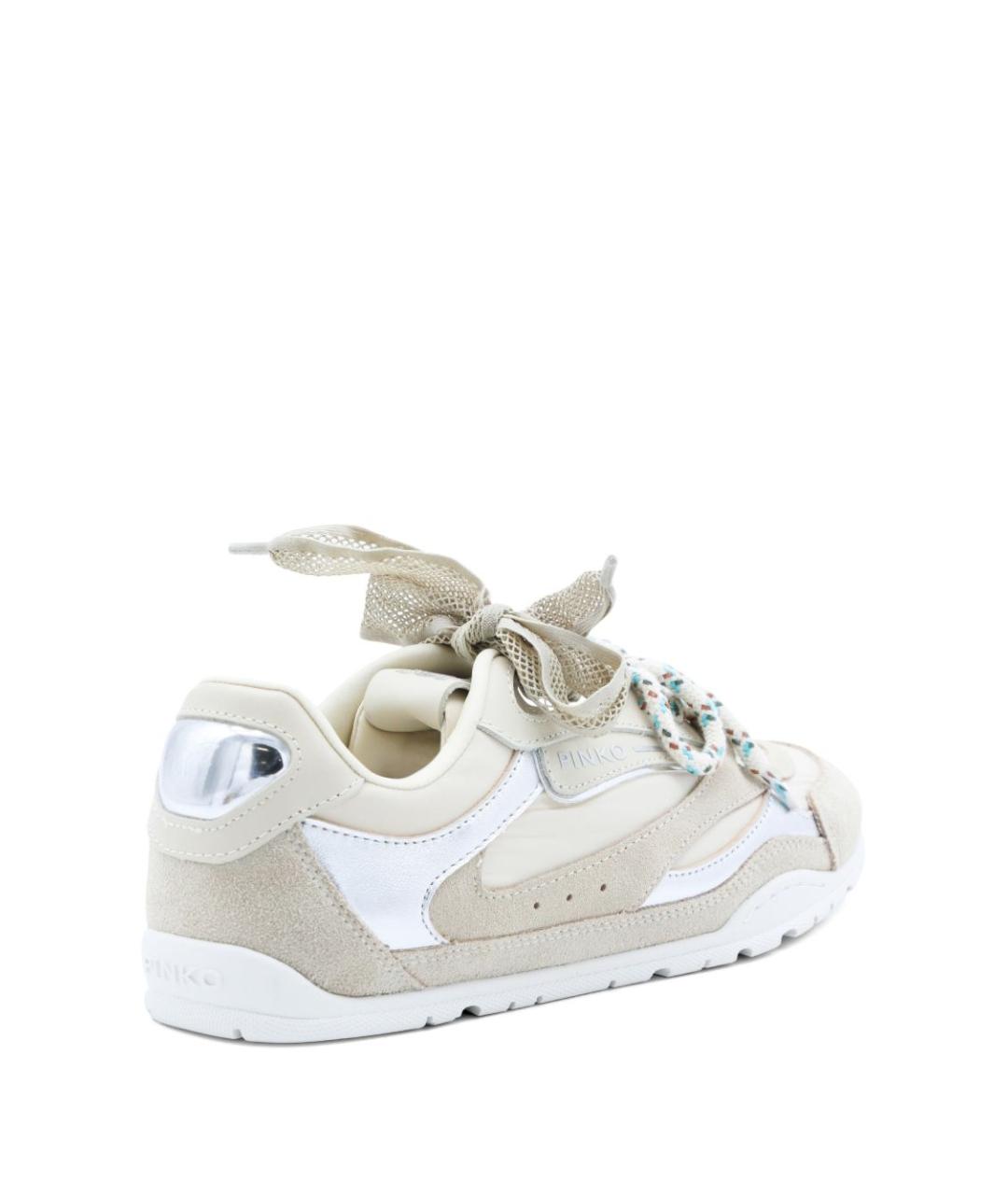 PINKO Серые кожаные кроссовки, фото 3