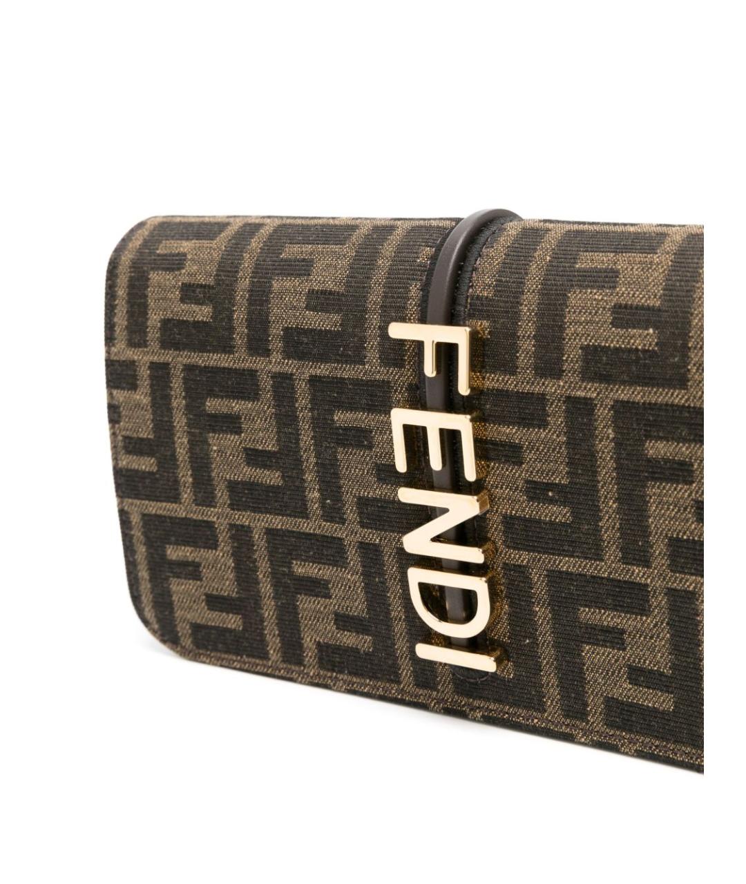 FENDI Коричневая сумка через плечо, фото 3