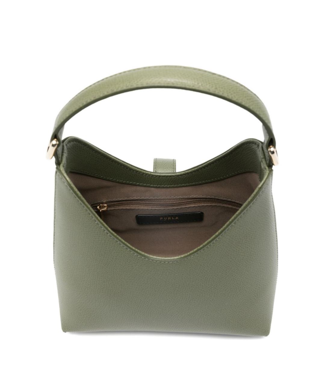 FURLA Зеленая кожаная сумка через плечо, фото 5