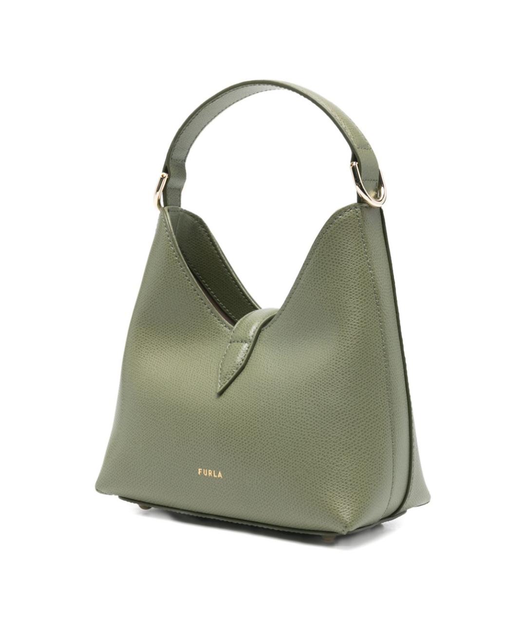 FURLA Зеленая кожаная сумка через плечо, фото 4