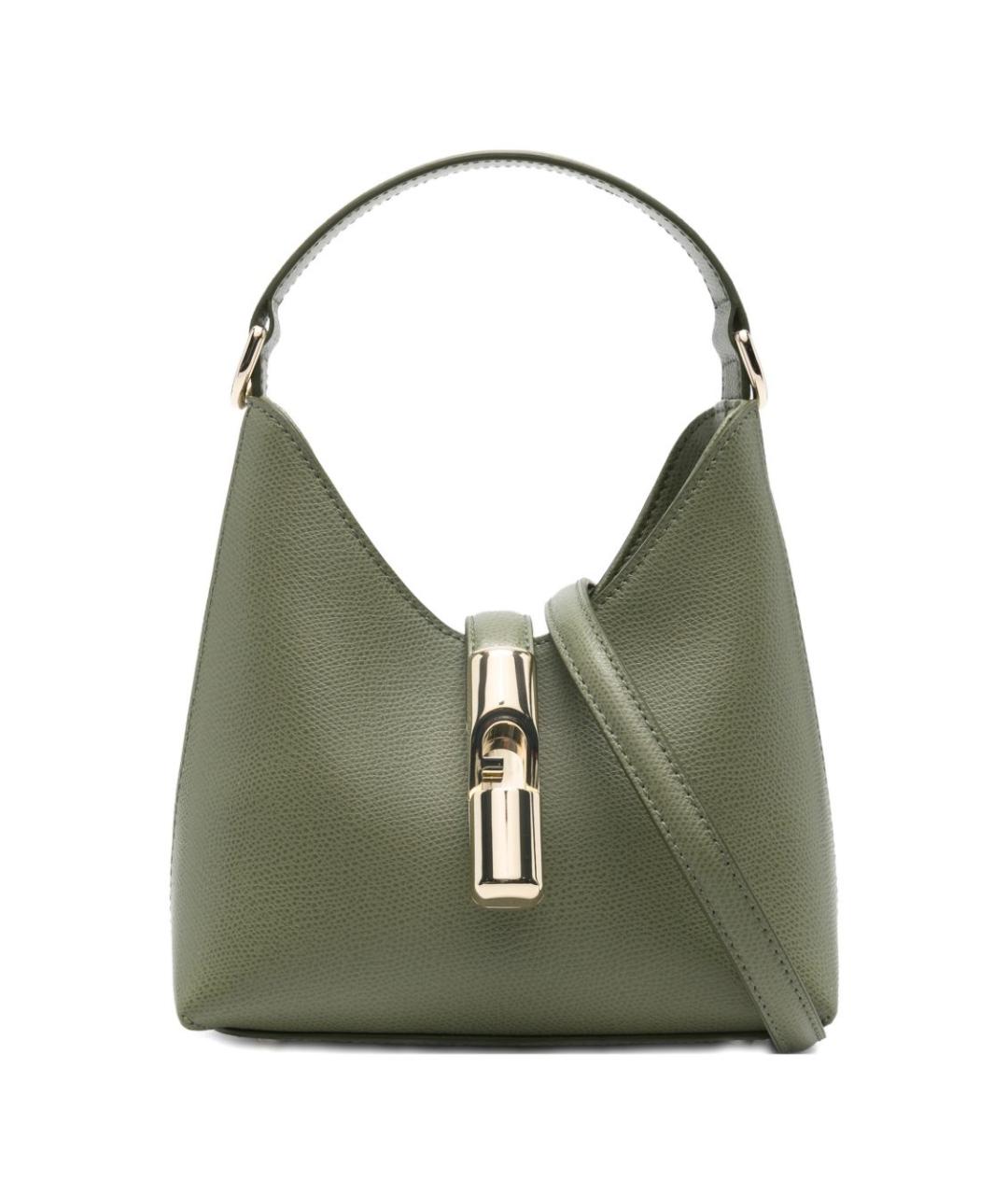 FURLA Зеленая кожаная сумка через плечо, фото 1