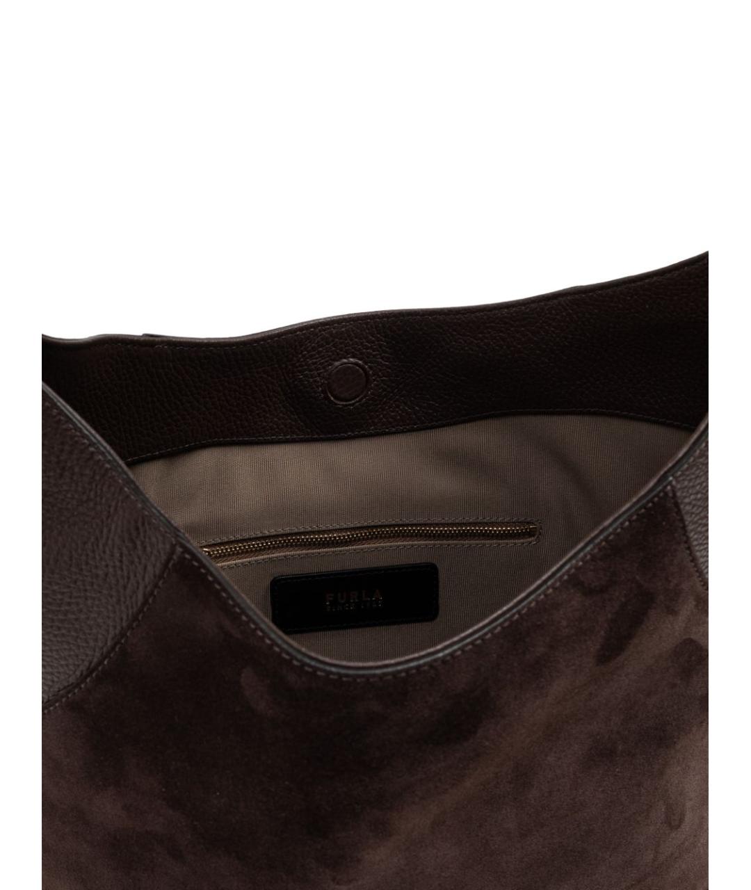 FURLA Коричневая замшевая сумка через плечо, фото 5