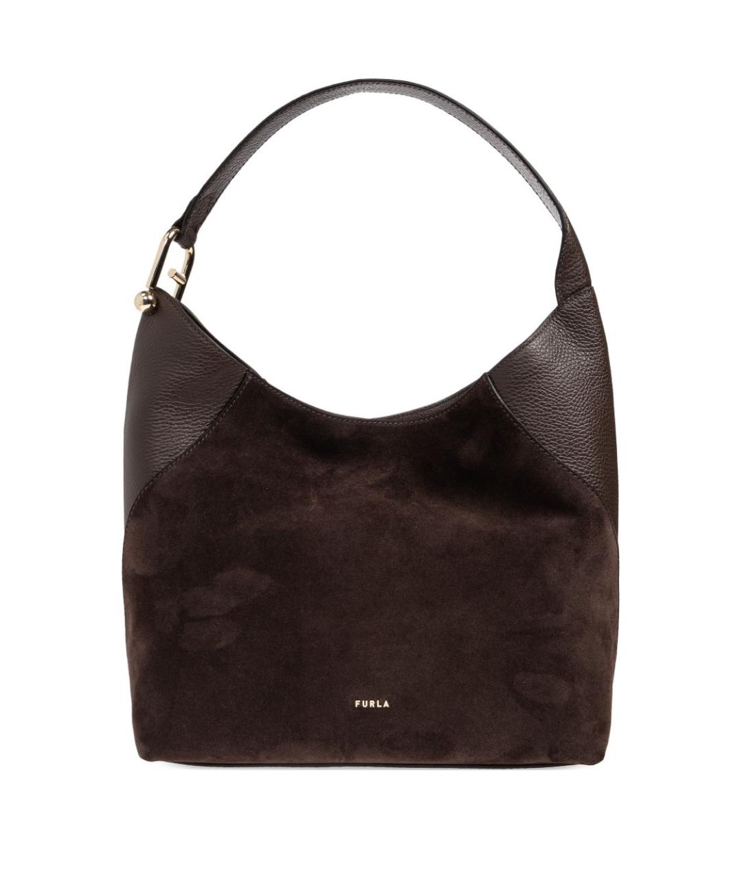 FURLA Коричневая замшевая сумка через плечо, фото 1