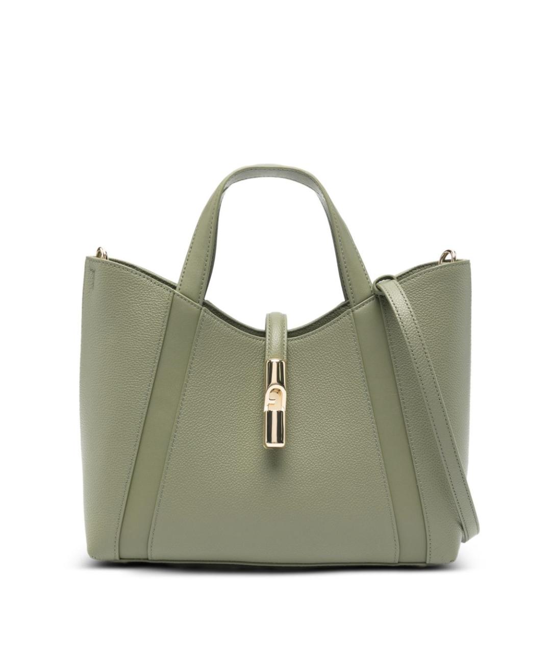 FURLA Зеленая кожаная сумка тоут, фото 1