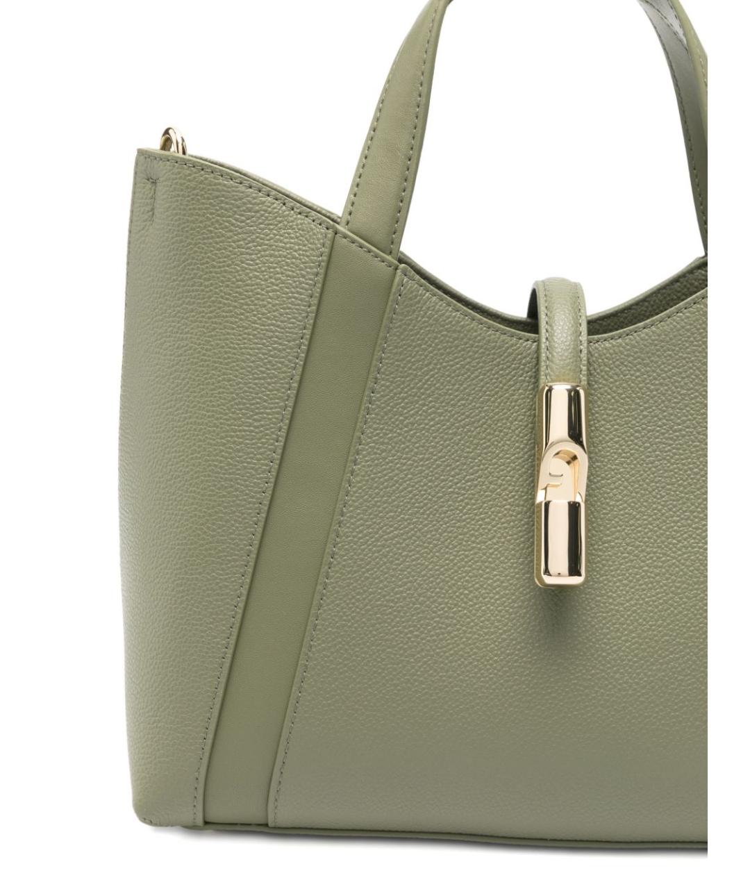 FURLA Зеленая кожаная сумка тоут, фото 2