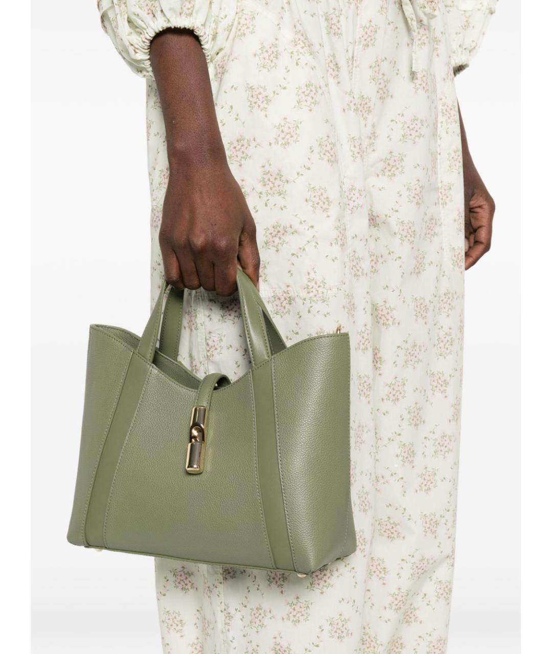 FURLA Зеленая кожаная сумка тоут, фото 4