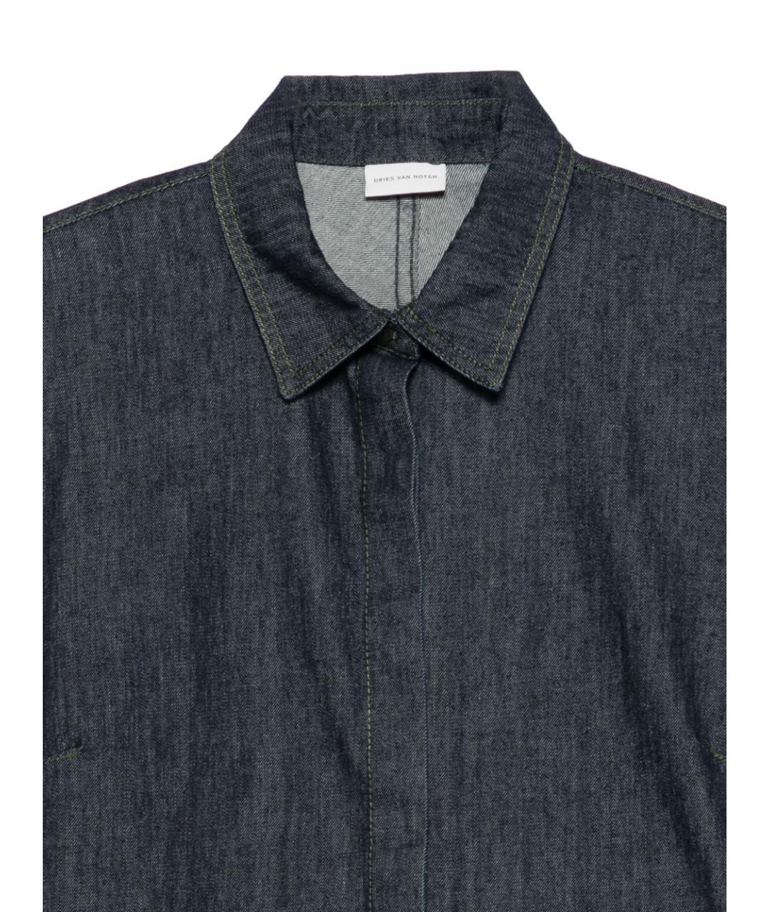 DRIES VAN NOTEN Синяя хлопковая рубашка, фото 2