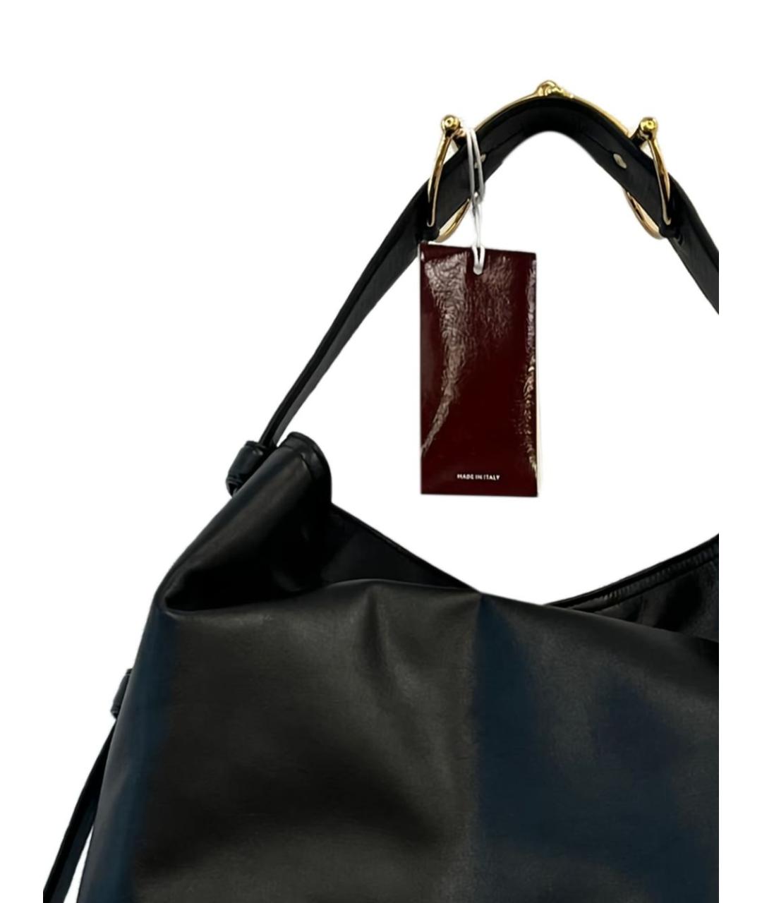 GUCCI Черная кожаная сумка тоут, фото 2