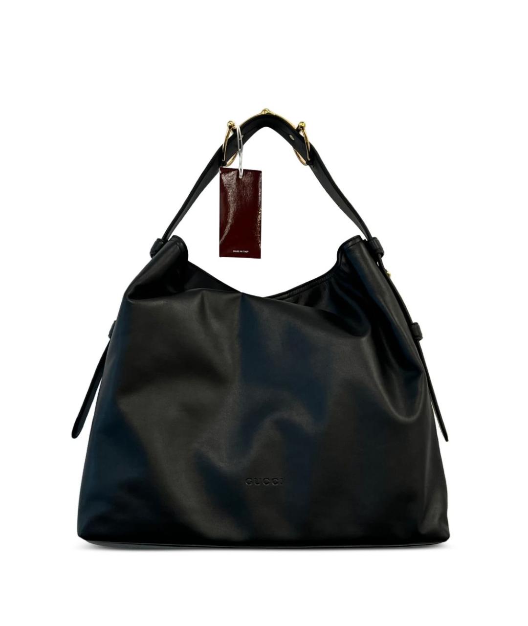 GUCCI Черная кожаная сумка тоут, фото 1