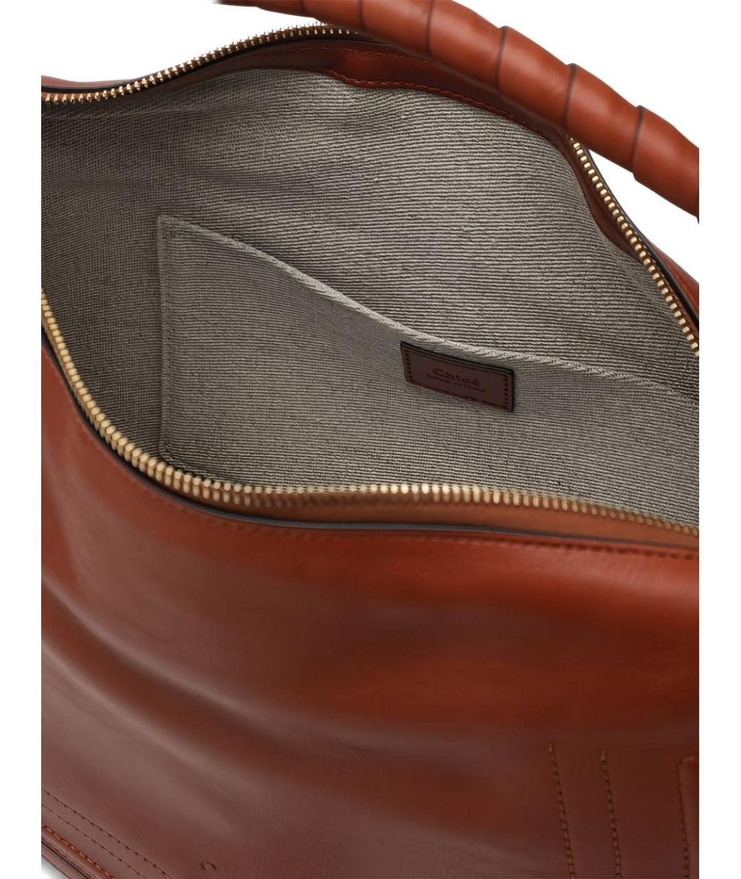 CHLOE Коричневая кожаная сумка через плечо, фото 5