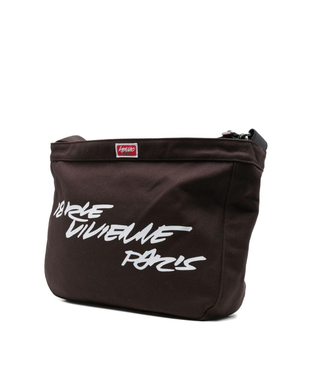 KENZO Коричневая хлопковая сумка тоут, фото 3