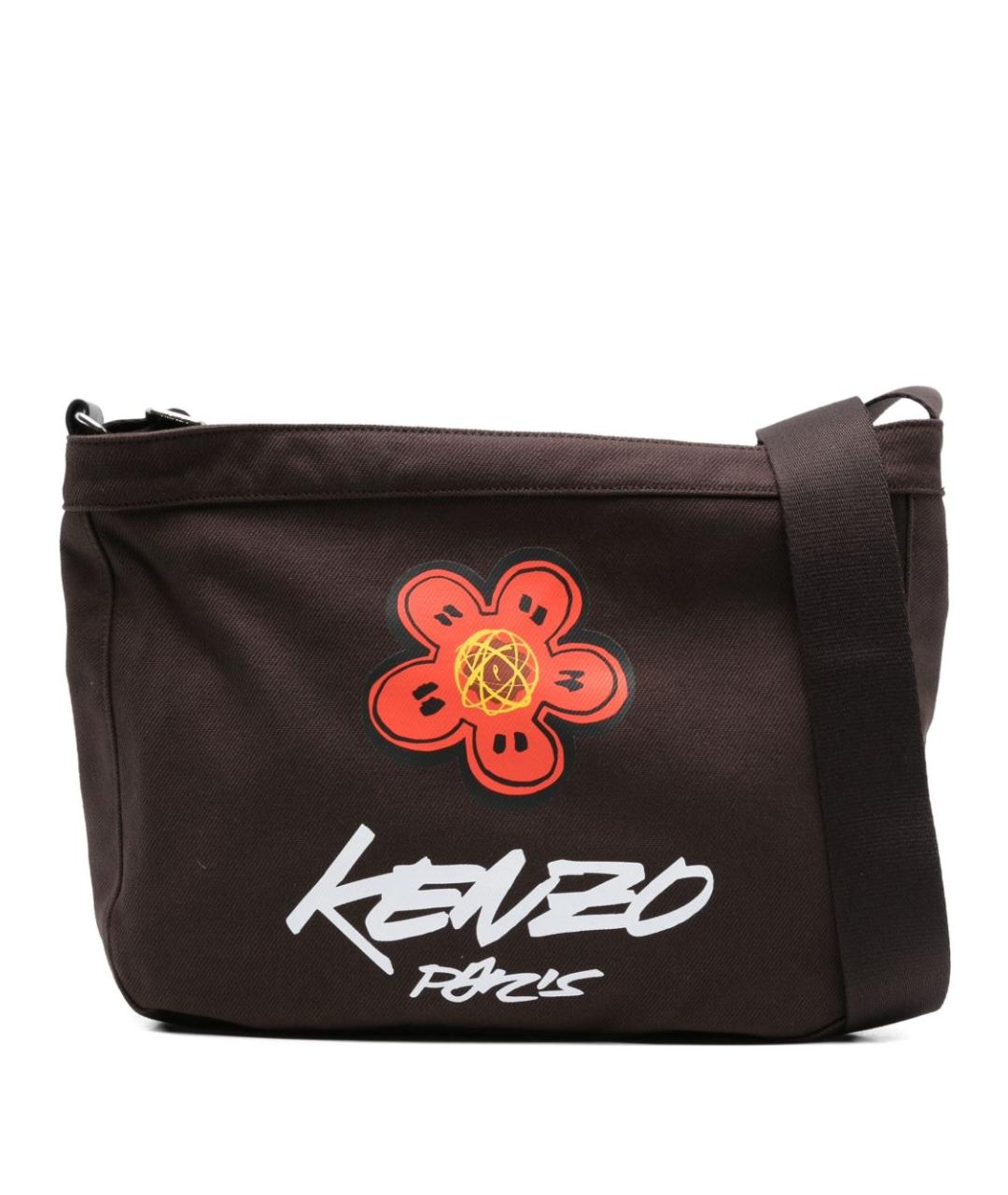 KENZO Коричневая хлопковая сумка тоут, фото 1