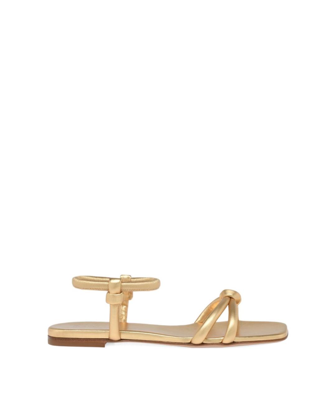 GIANVITO ROSSI Золотые кожаные босоножки, фото 1