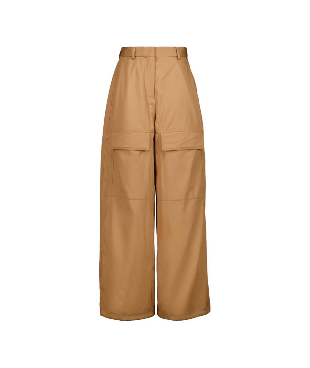 STELLA MCCARTNEY Бежевые хлопковые прямые брюки, фото 1