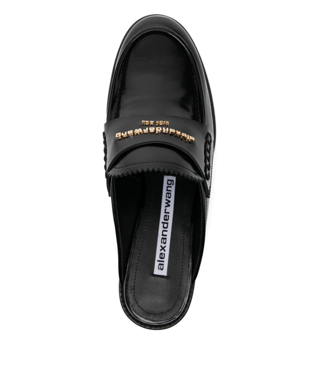 ALEXANDER WANG Черные кожаные мюли, фото 3