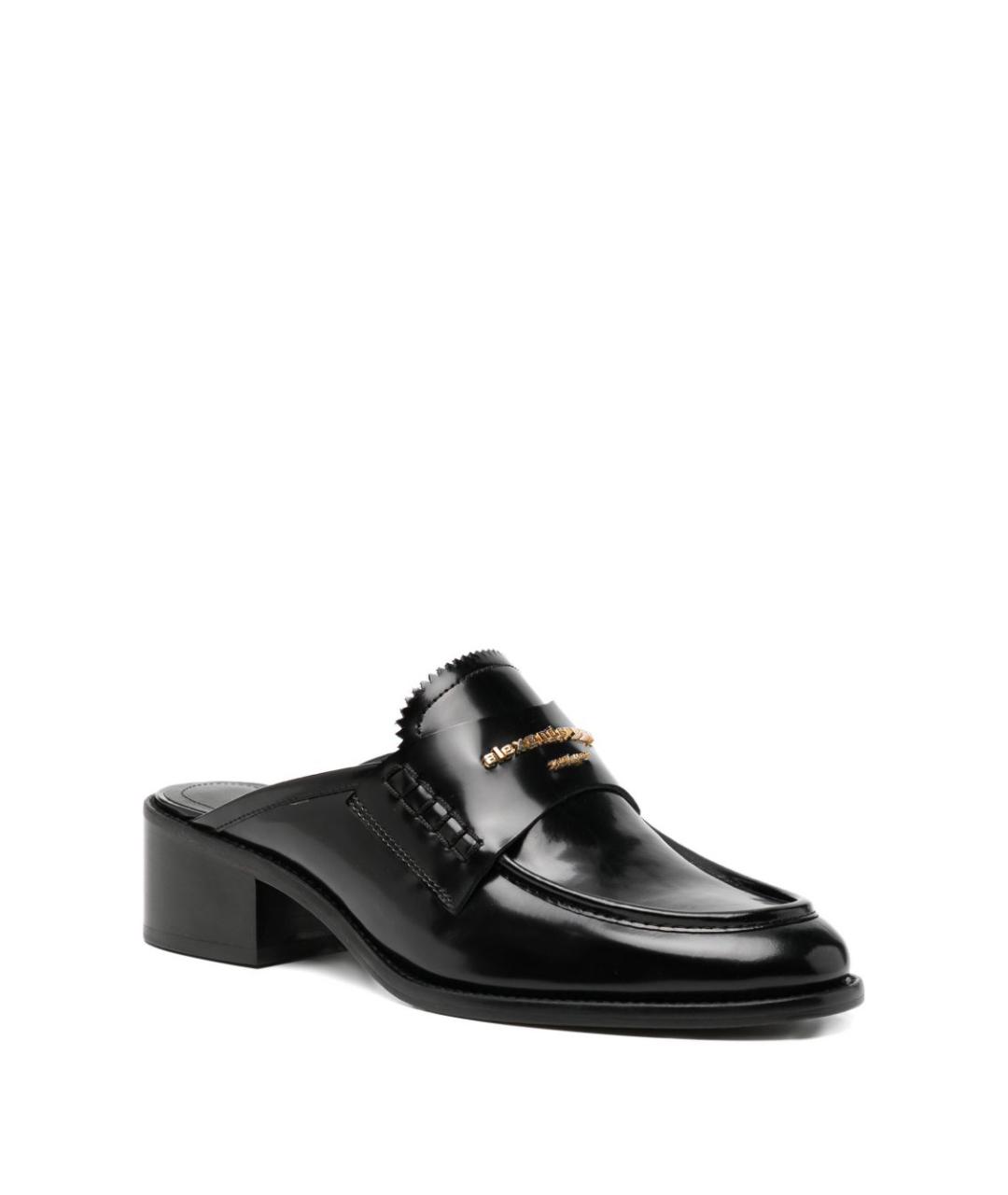 ALEXANDER WANG Черные кожаные мюли, фото 4