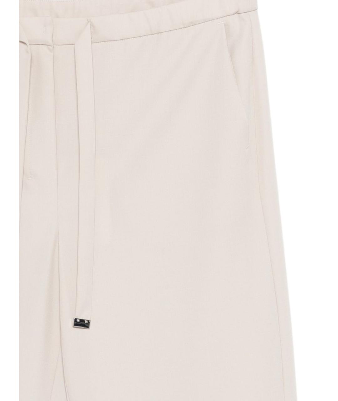 'S MAX MARA Бежевые шерстяные прямые брюки, фото 3
