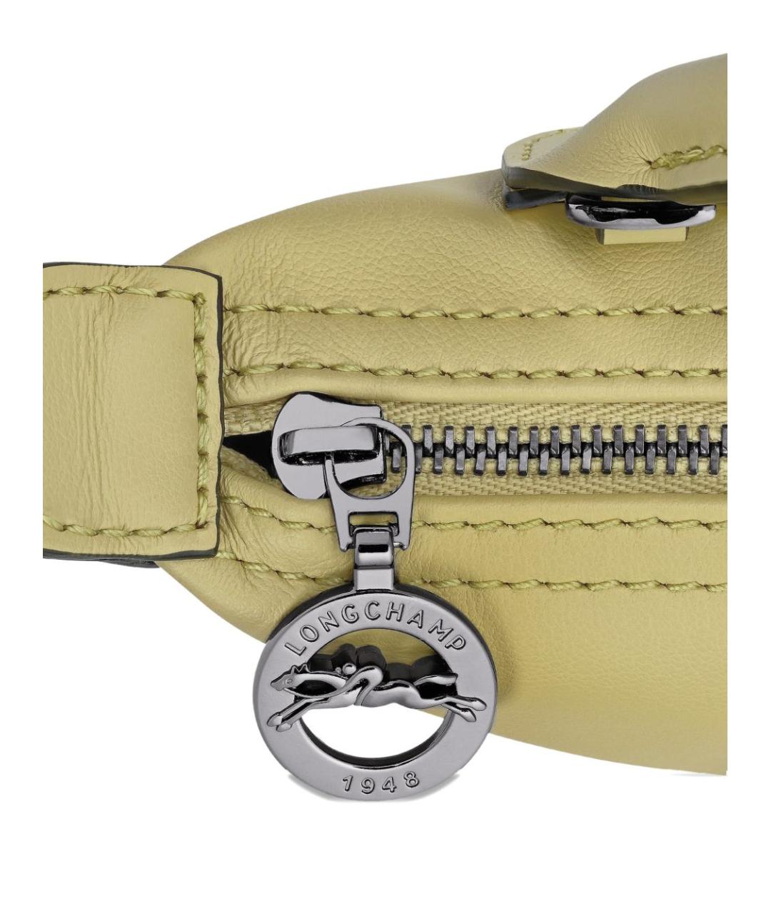 LONGCHAMP Зеленая кожаная сумка с короткими ручками, фото 2