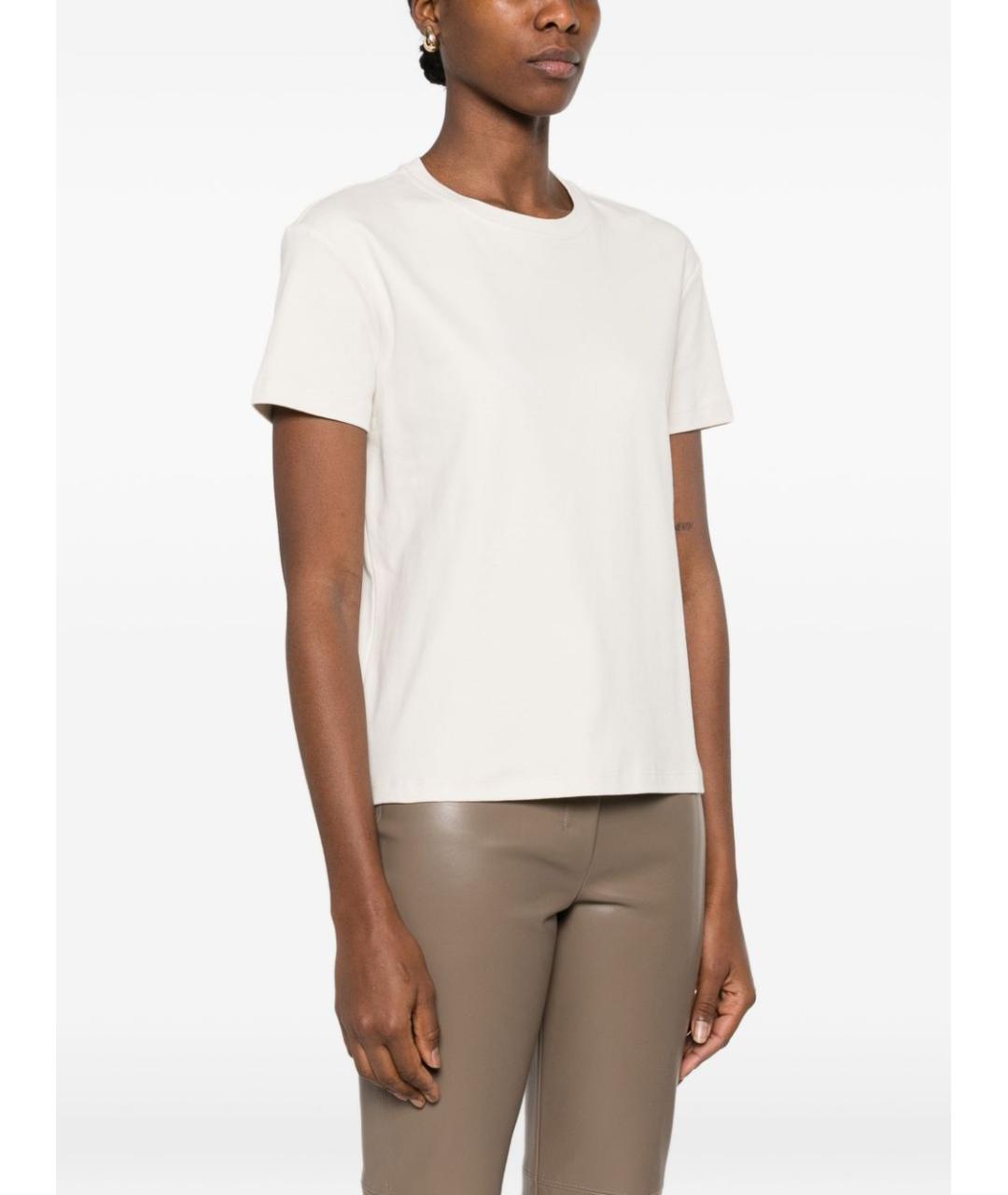 'S MAX MARA Бежевая хлопковая футболка, фото 3