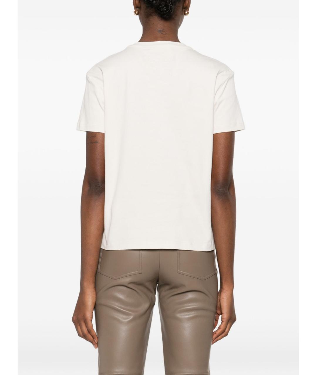 'S MAX MARA Бежевая хлопковая футболка, фото 4