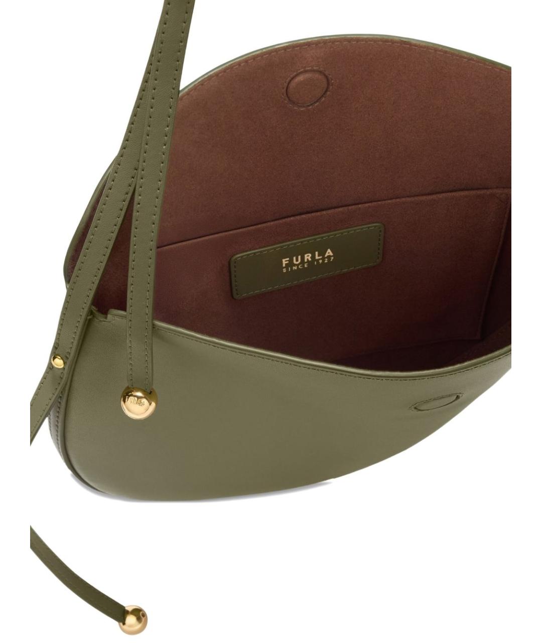 FURLA Зеленая кожаная сумка через плечо, фото 4