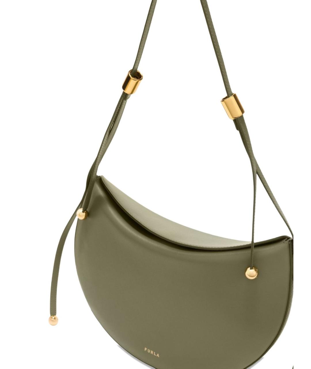 FURLA Зеленая кожаная сумка через плечо, фото 2