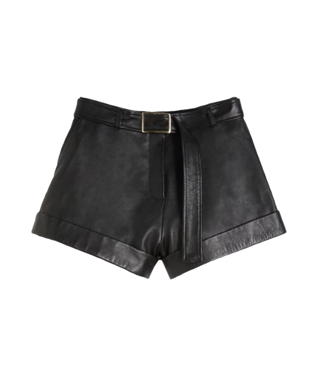 SPORTMAX Черные кожаные шорты, фото 1