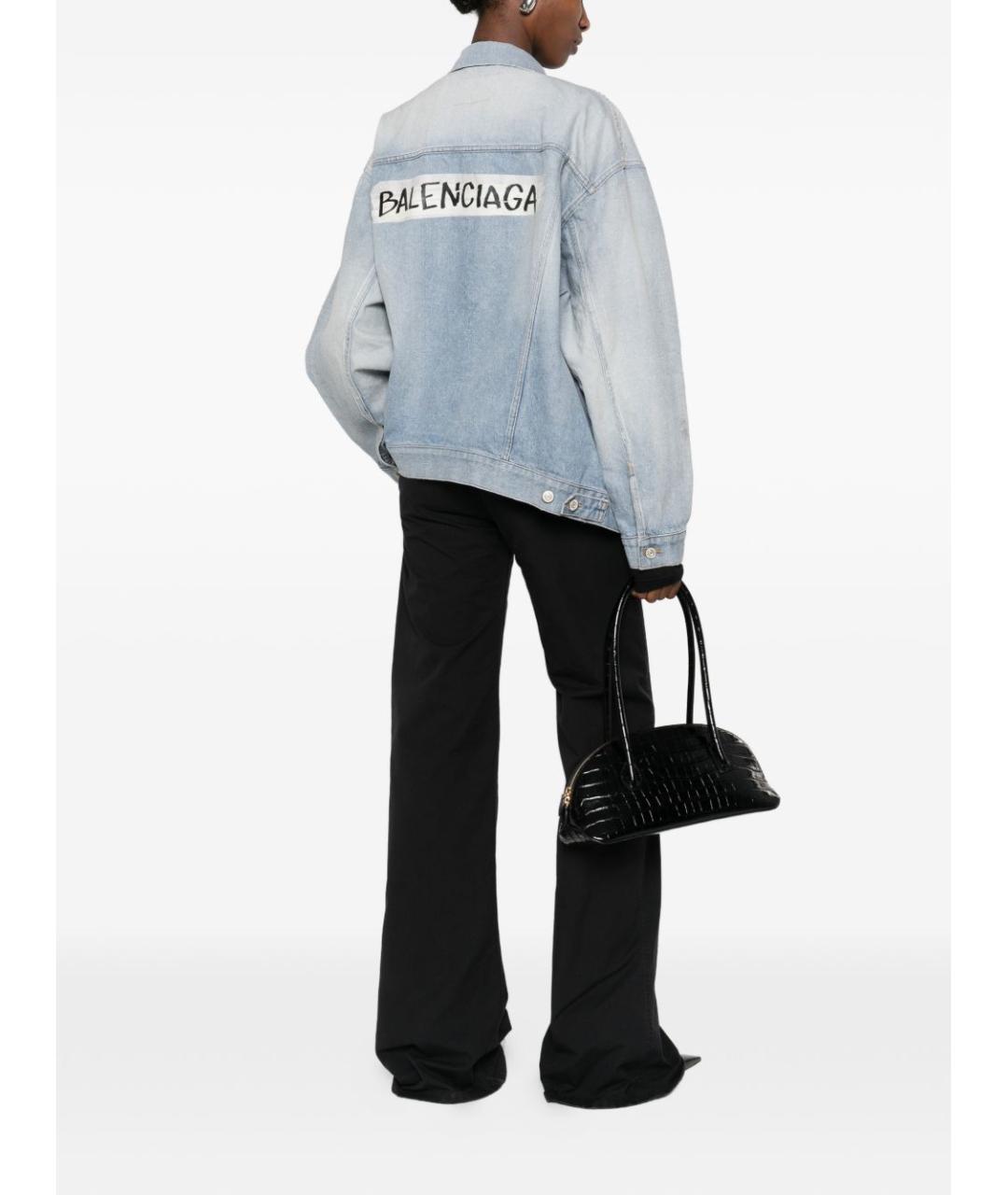 BALENCIAGA Голубая хлопковая куртка, фото 3