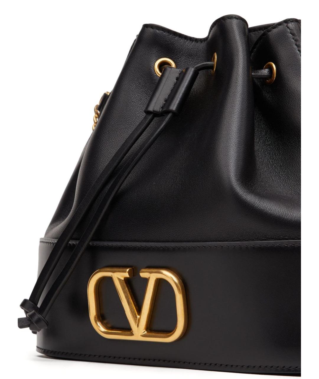 VALENTINO Черная кожаная сумка через плечо, фото 6