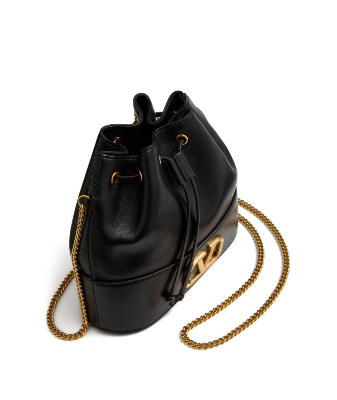 VALENTINO Черная кожаная сумка через плечо, фото 2