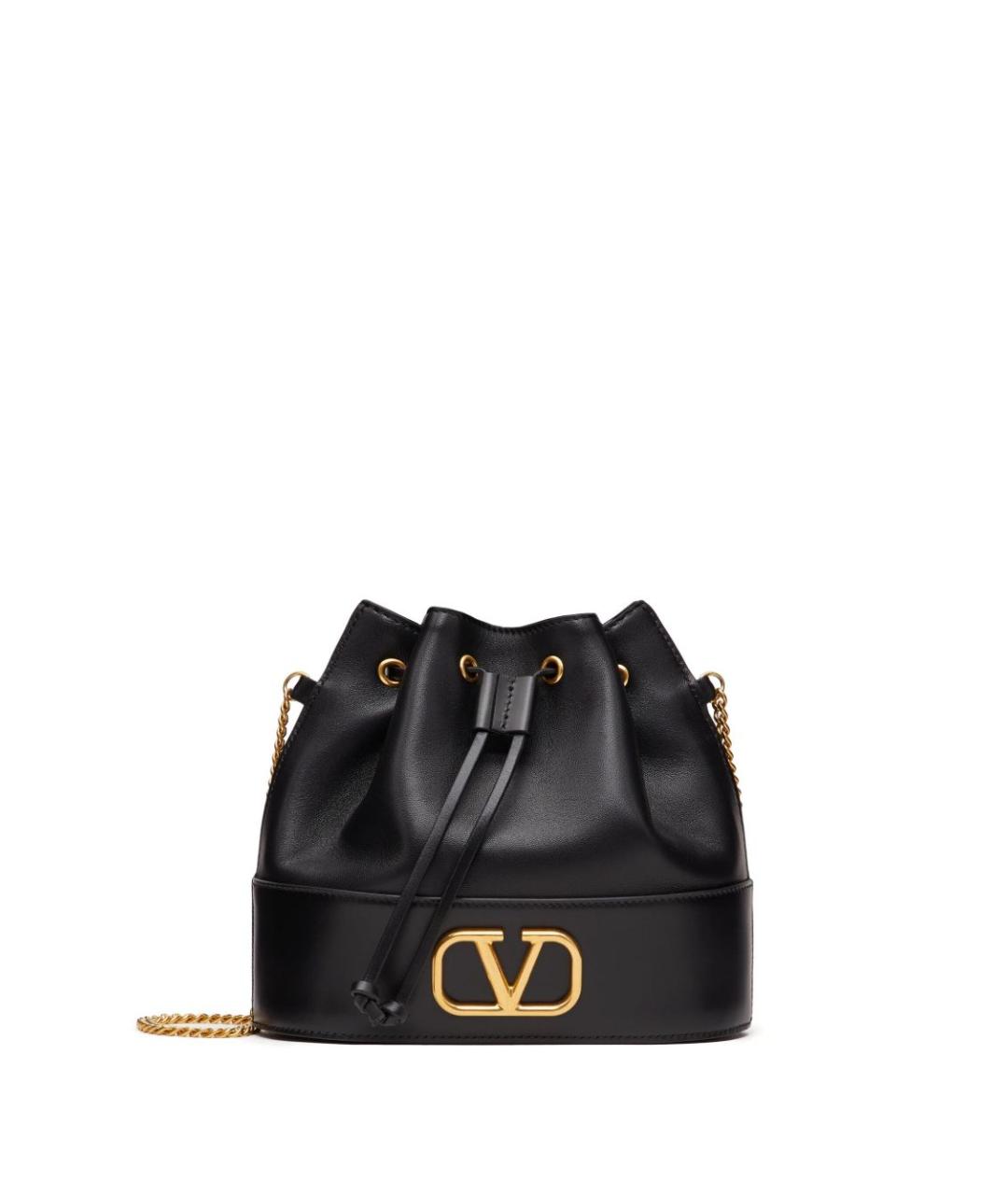 VALENTINO Черная кожаная сумка через плечо, фото 1