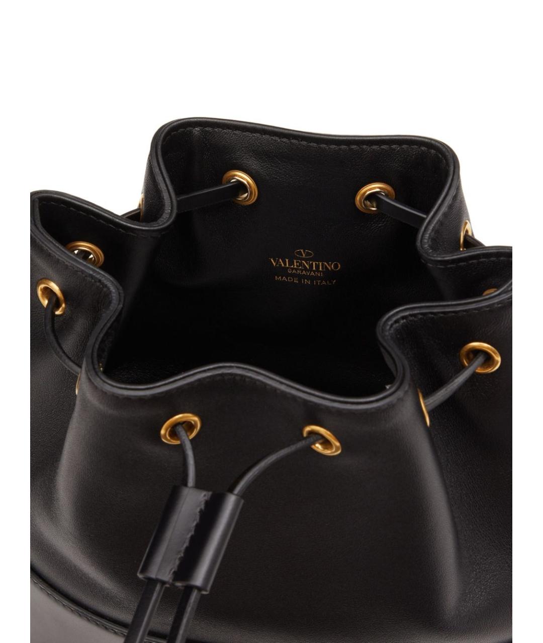 VALENTINO Черная кожаная сумка через плечо, фото 3