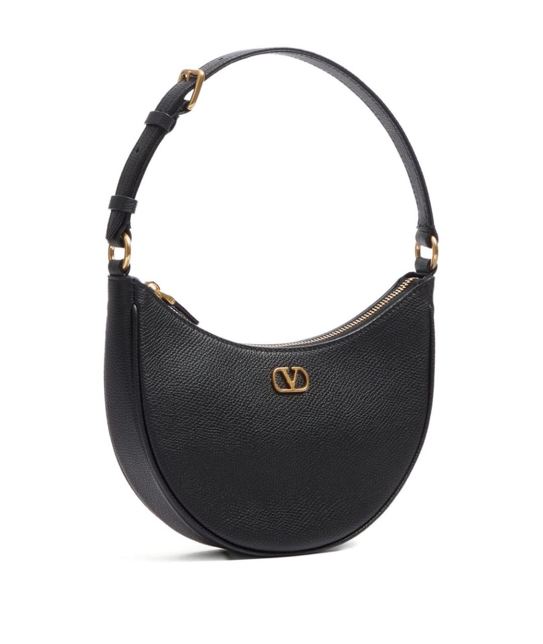 VALENTINO Черная кожаная сумка с короткими ручками, фото 4