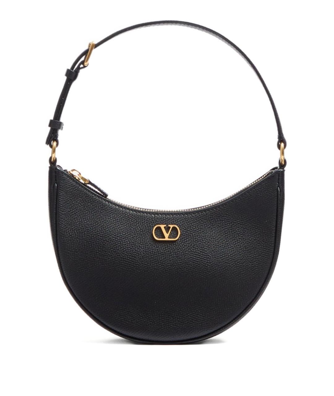 VALENTINO Черная кожаная сумка с короткими ручками, фото 1