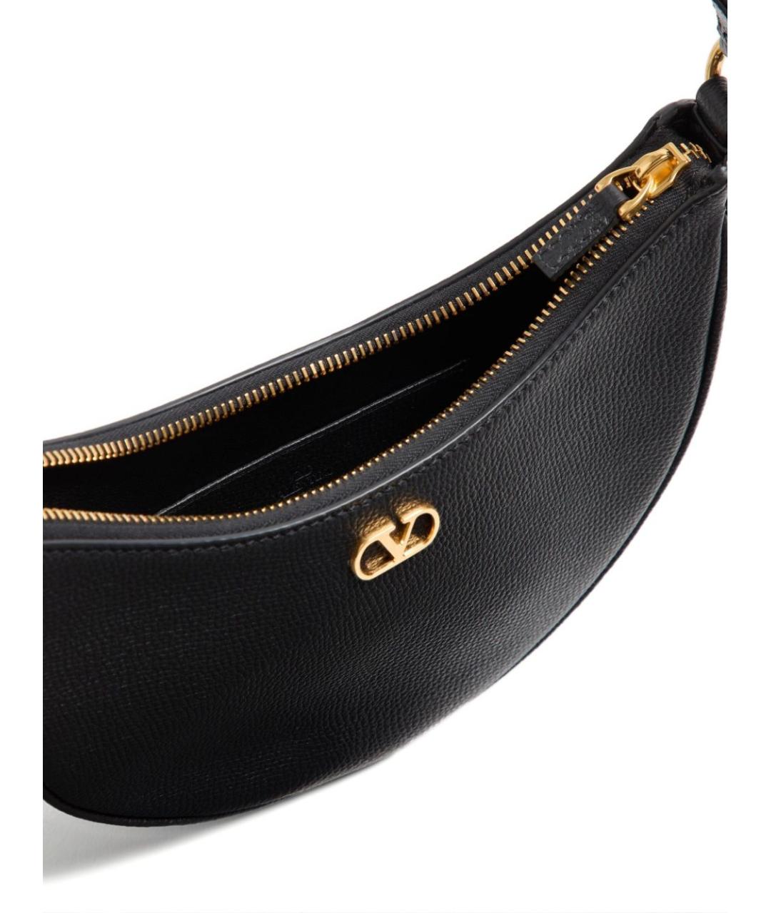 VALENTINO Черная кожаная сумка с короткими ручками, фото 5