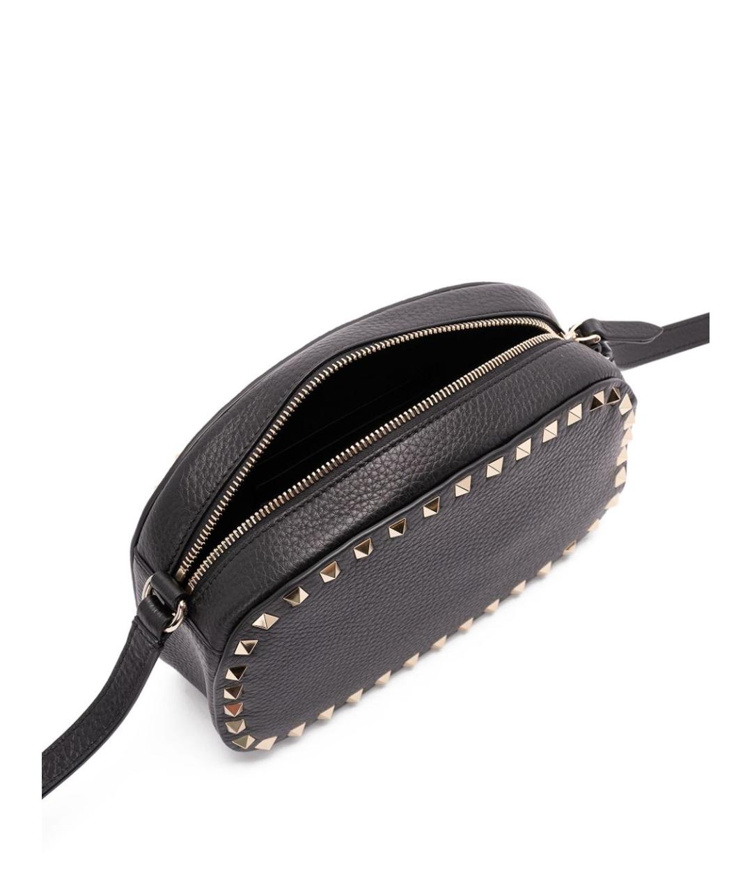 VALENTINO Черная кожаная сумка через плечо, фото 3