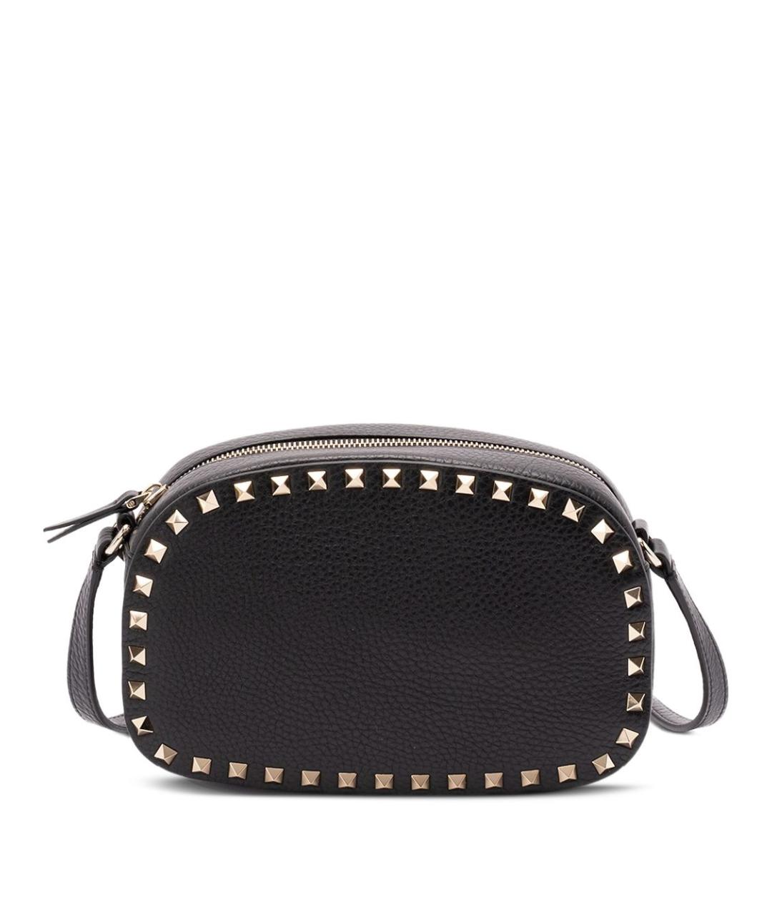 VALENTINO Черная кожаная сумка через плечо, фото 1