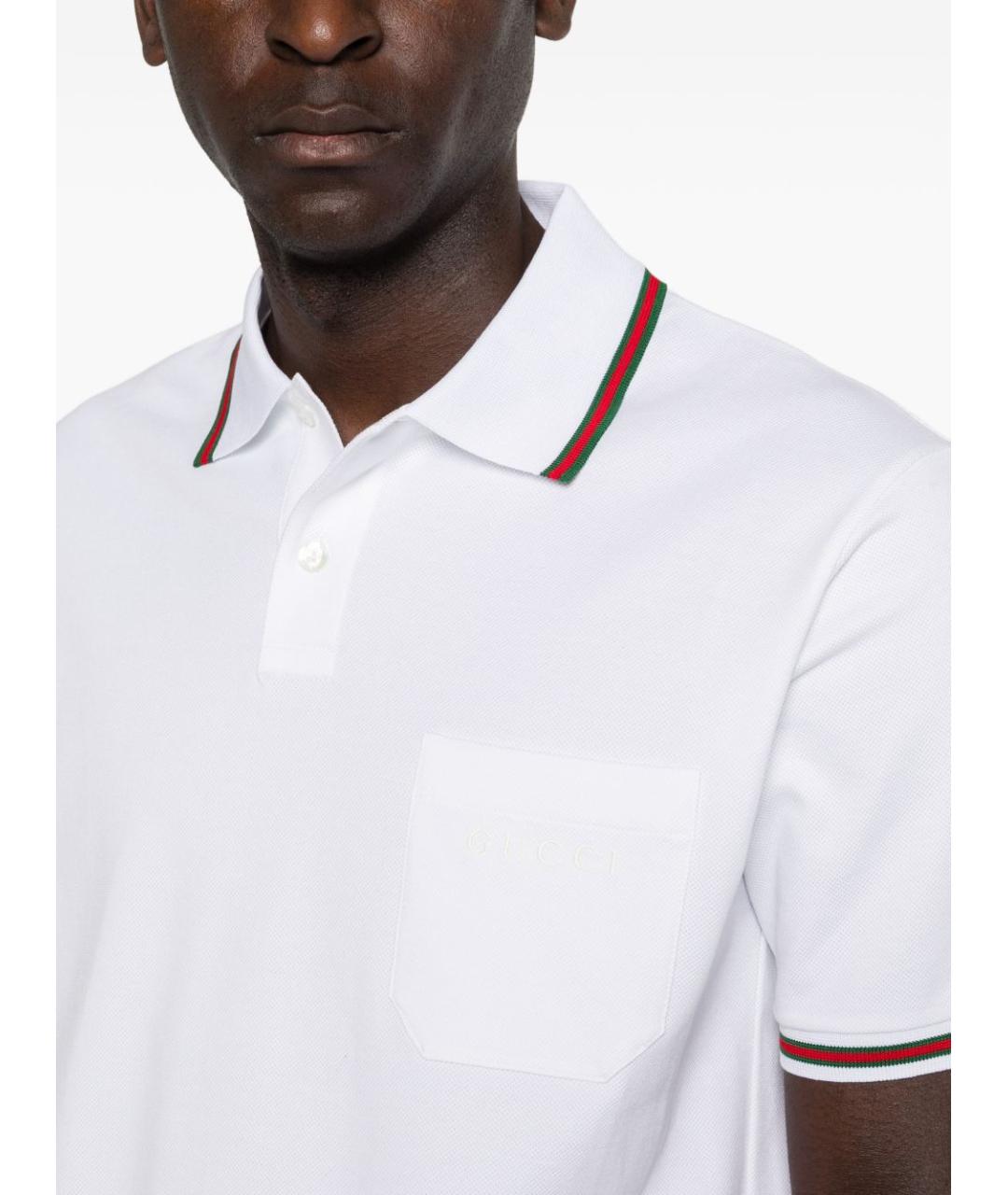 GUCCI Белая хлопковая футболка, фото 3