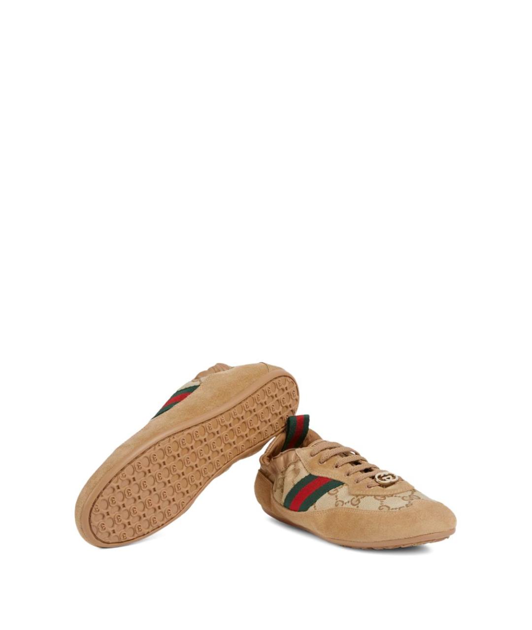 GUCCI Бежевые текстильные кроссовки, фото 2