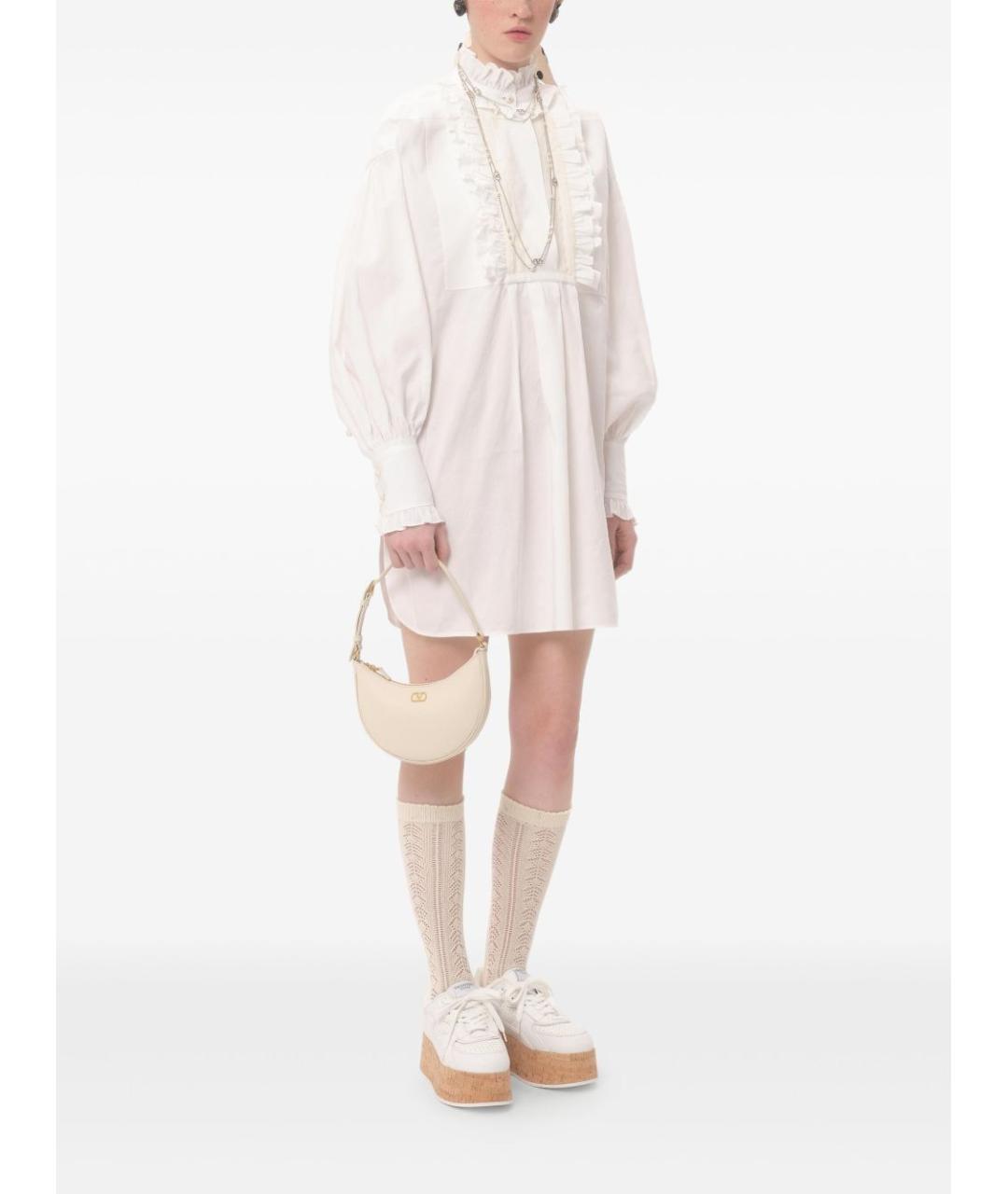 VALENTINO Бежевая кожаная сумка через плечо, фото 4