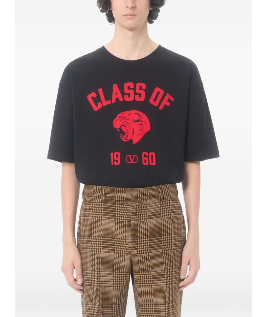 VALENTINO Черная хлопковая футболка, фото 3