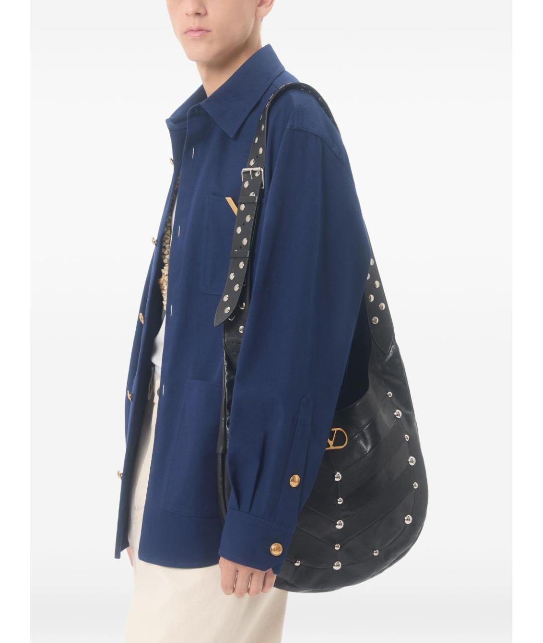 VALENTINO Синяя хлопковая кэжуал рубашка, фото 7