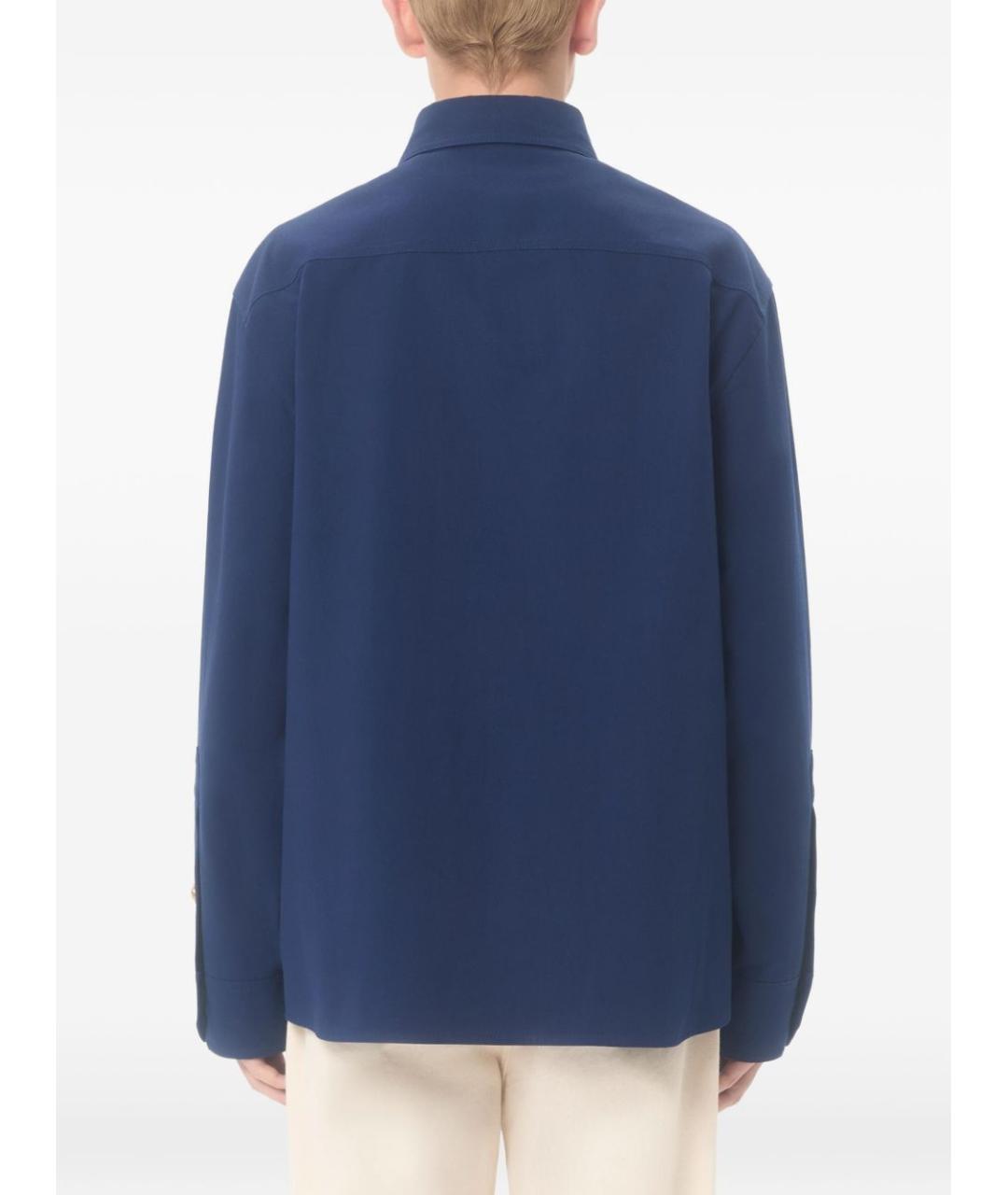 VALENTINO Синяя хлопковая кэжуал рубашка, фото 6