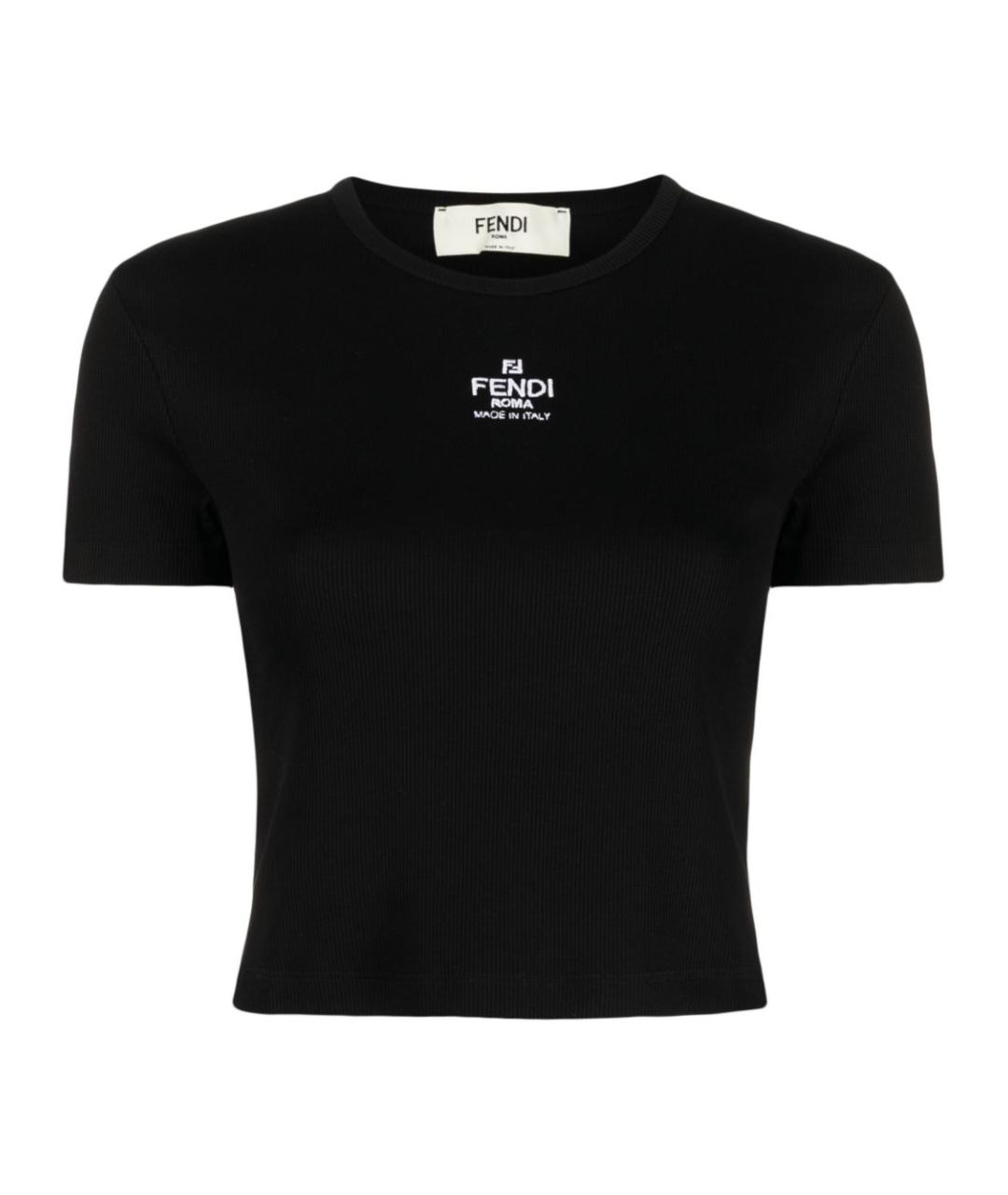 FENDI Черная хлопковая футболка, фото 1