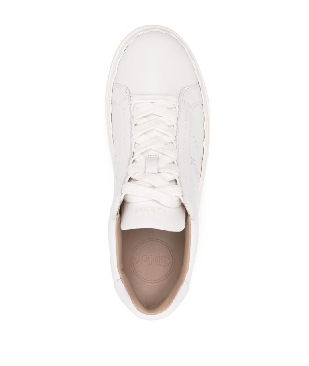 CHLOE Белые кожаные кроссовки, фото 8