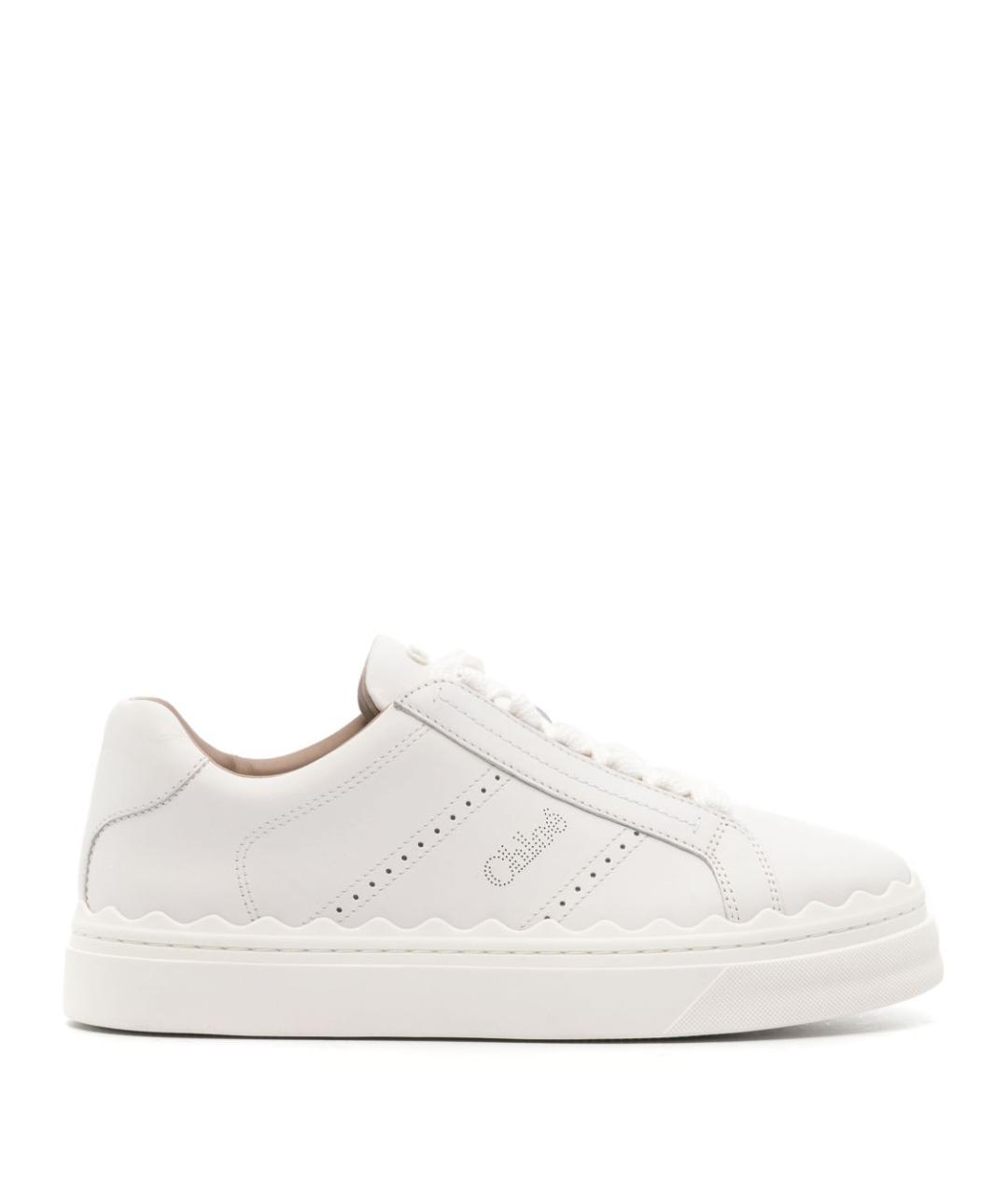 CHLOE Белые кожаные кроссовки, фото 1