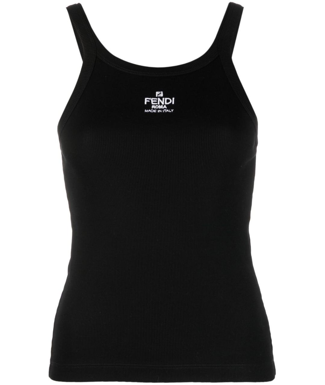 FENDI Черная хлопковая майка, фото 1