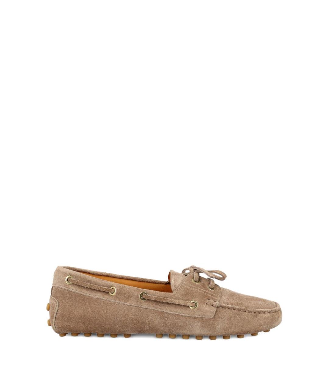 TOD'S Бежевые кожаные балетки, фото 1