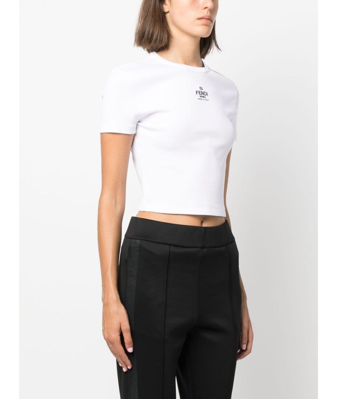 FENDI Белая хлопковая футболка, фото 3